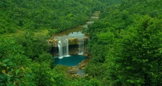 mountain waterfall -Meghalaya ecotourism